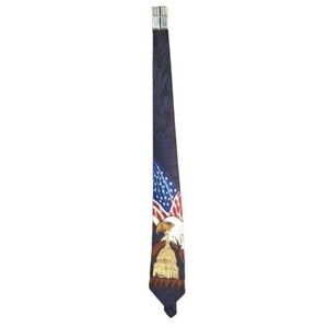 Steven Harris Majestic Bald American Eagle USA Flag Capitol Building Tie Handmad